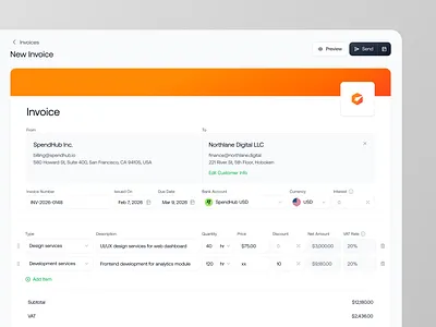Invoice Management UI for SaaS Finance Platforms app billing ui design enterprise software financial software fintech ui form design invoice design product design saas product ui ux design web app ui