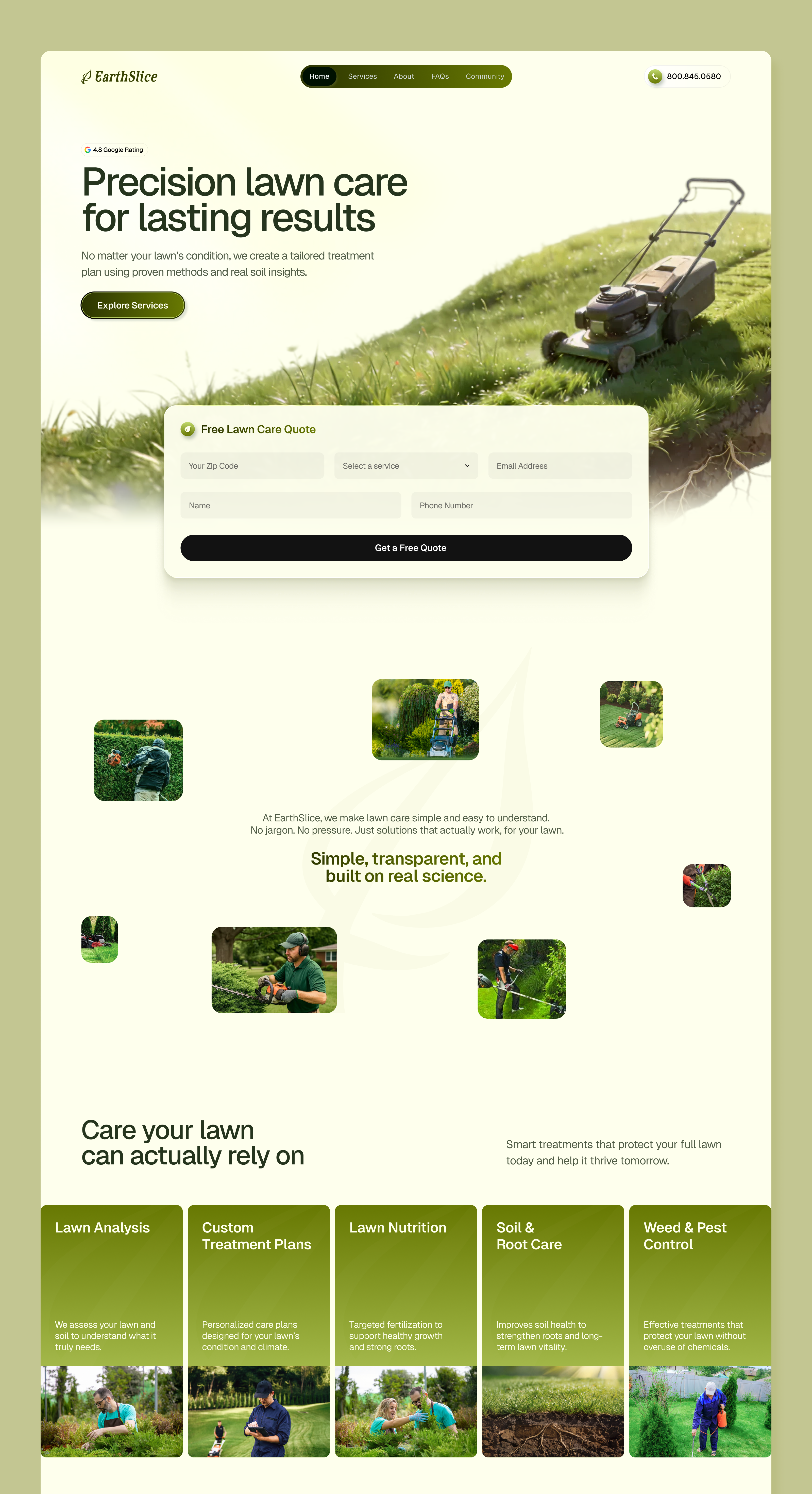 EarthSlice • Lawn Care Website Design by JA. Parvez for Wingly on Dribbble