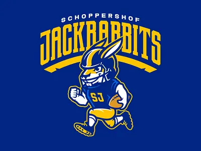Rabbit Football Mascot | JACKRABBITS branding design esport esportlogo graphic design illustration logo mascot rabbit rabbit football rabbit mascot rabbits sports team logo yellow rabbit