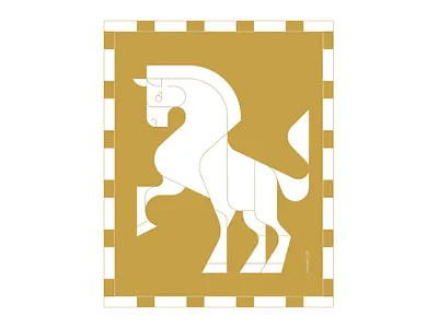 Year of the Horse (yellow) 2d art branding chinese design figma geometric graphic icon illustration illustrator logo lunar new new year vector year zodiac