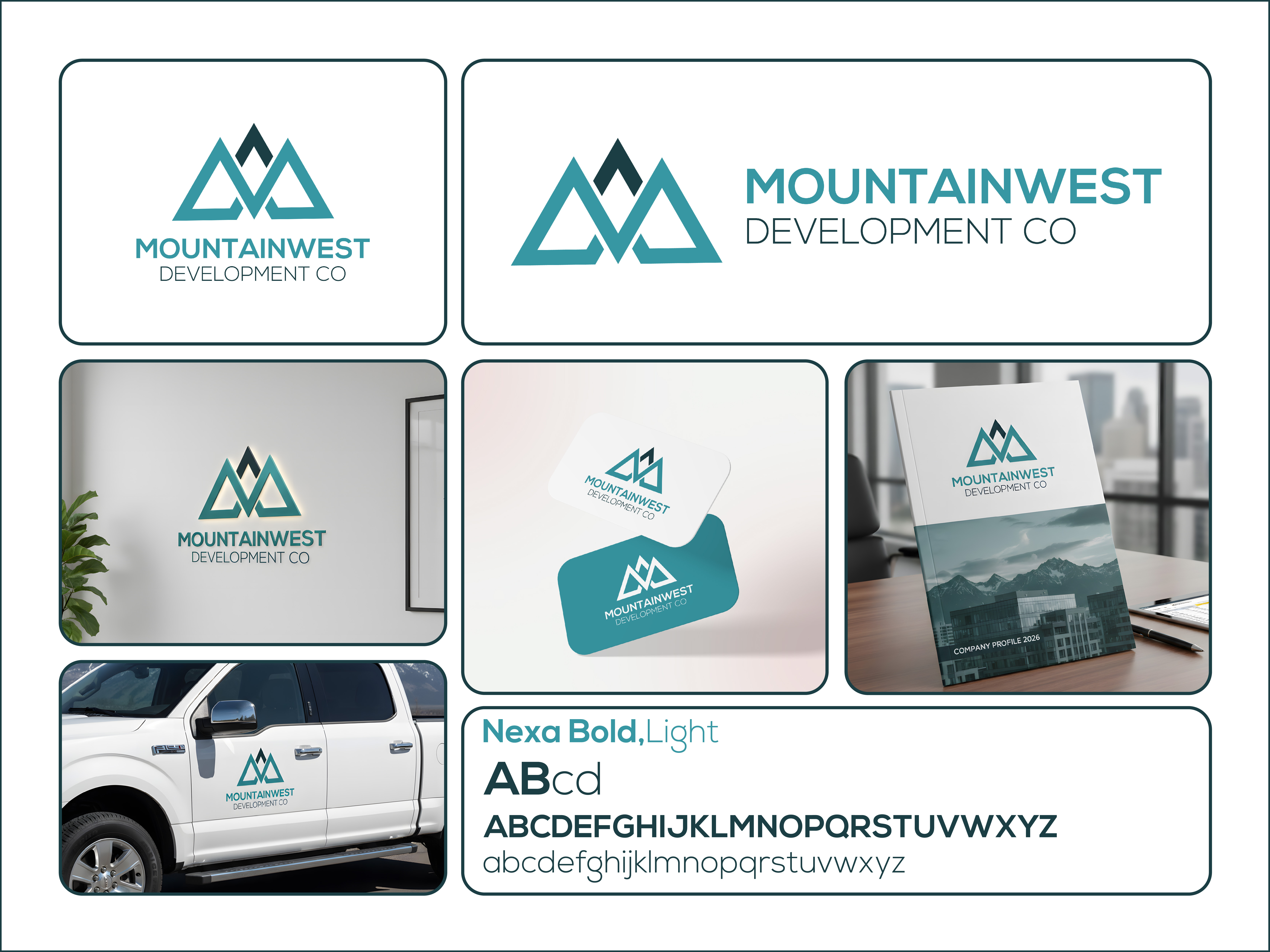 Geometric M Letter Logo Design | MountainWest Development Co branding brandkit constructionlogo corporatebranding design geometriclogo logo design logodesign mletter modernlogo monogram