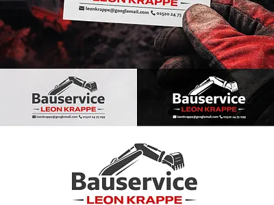 Robust excavator mark — construction service logo brand identity business card construction earthworks excavation icon industrial design logo vector logo wordmark
