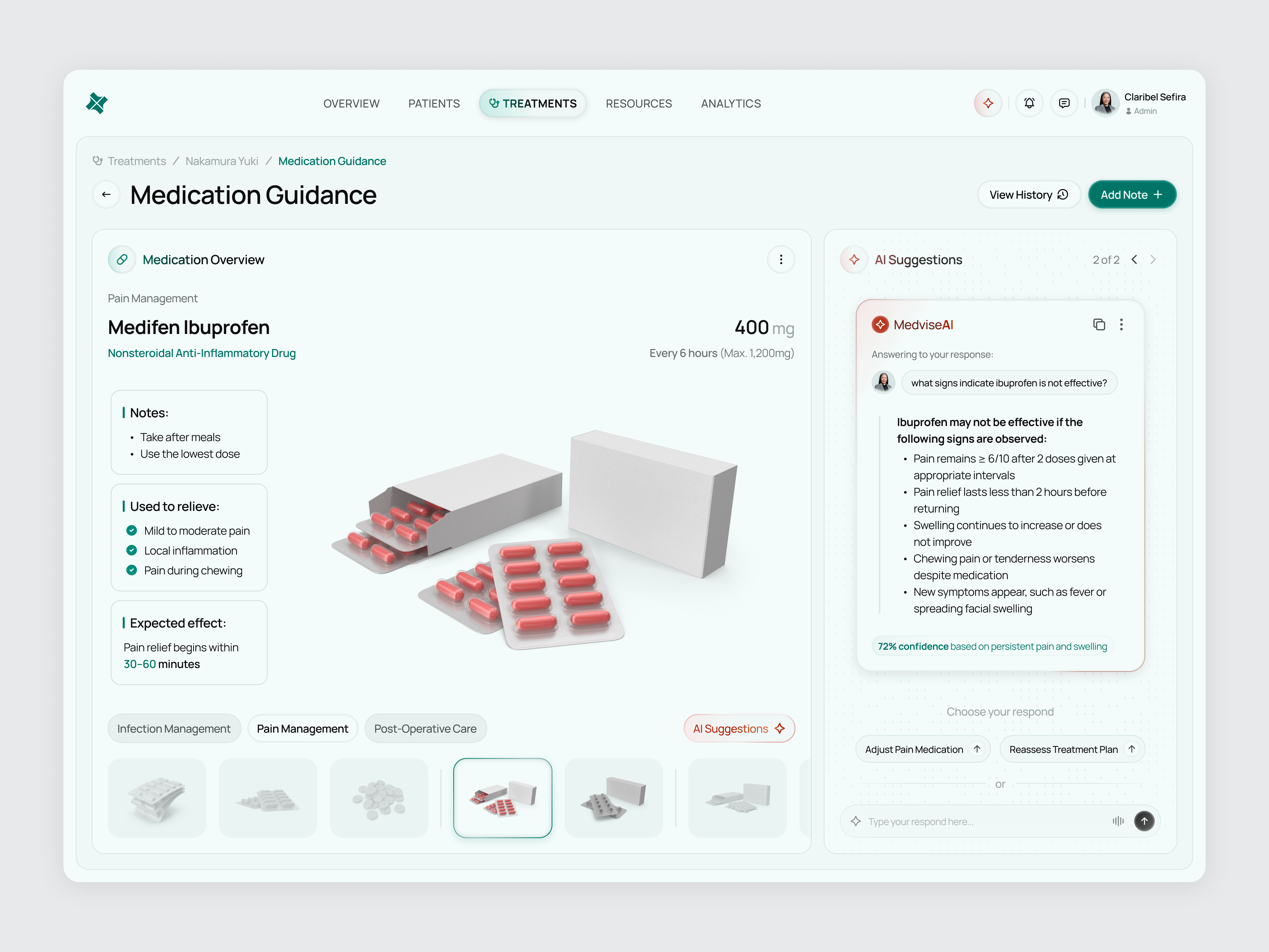 Healthcare Medication Dashboard Guidance Page admin ai ai assistant clinic dashboard design doctor healthcare hospital medical medicine medicine dashboard minimal modern pharmacy pharmacy ai assistant ui ui design ux design website