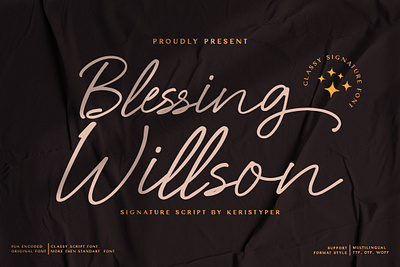 Blessing Willson branding brush chic design elegant handwriting handwritten illustration lettering logo modern personal retro script signature stylish ui vintage wedding