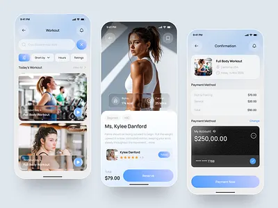 Fitness & Workout App app application fitness app fitness workout app gym health healthy ios mobile app mobile tracking personal trainer sport training ui weight loss workout
