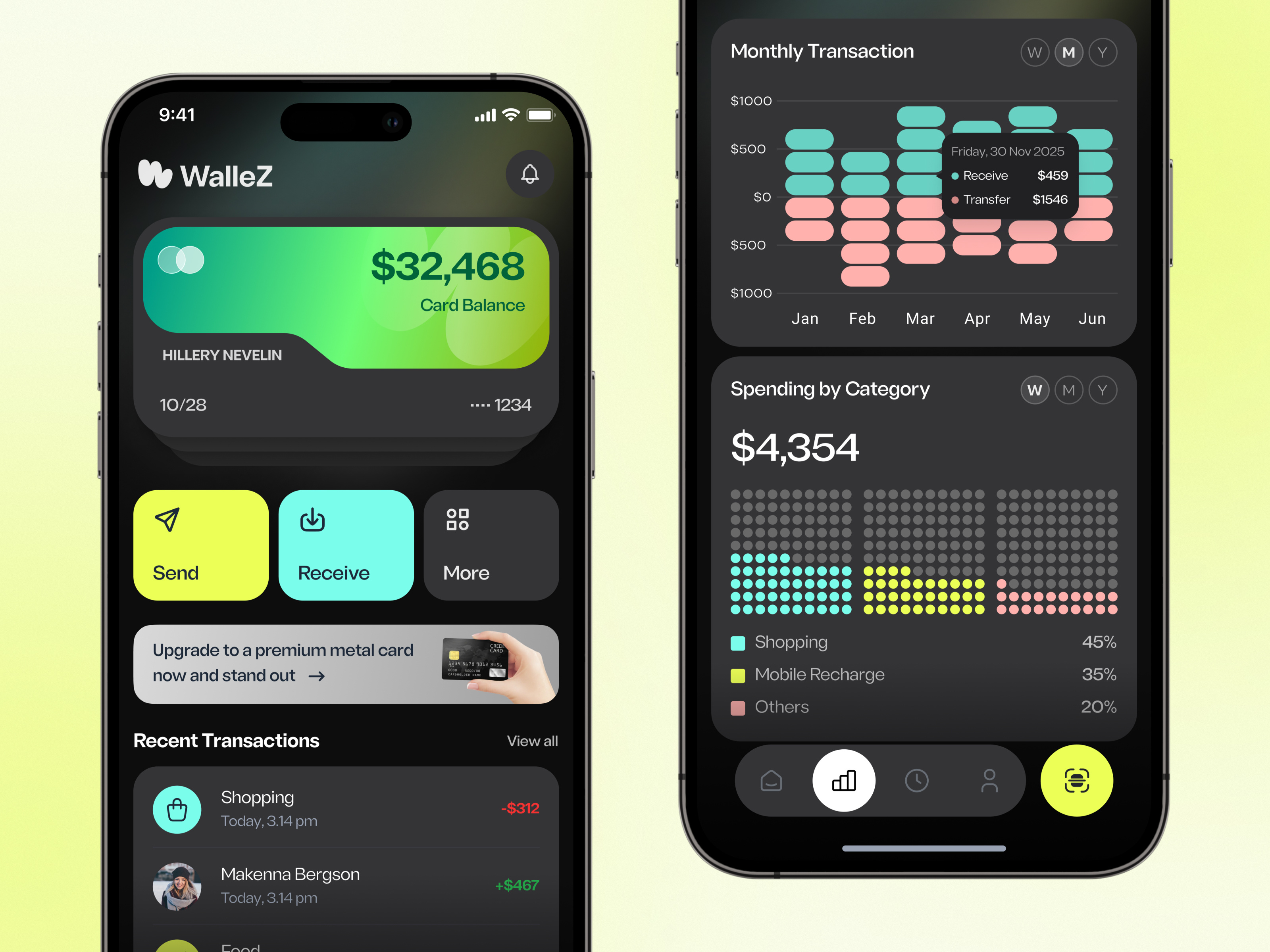 WalleZ - Finance Mobile App android app app app design app ui banking app design digital money finance app financial app fintach fintech fintech ui focotik ios app mobile app design money money transfer ui ui design ui ux design