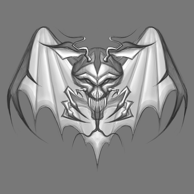 Sketch of a bat graphic design illustration