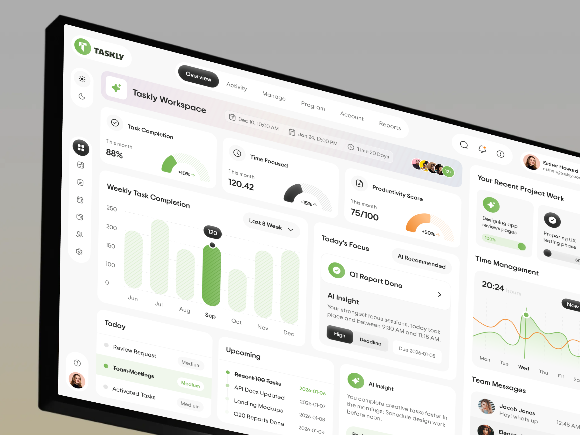 AI Smart Task & Focus Tracker Dashboard ai ai design automation clean ui dashboard data visualization focus mobile app modern design product design productivity app saas saas dashboard smart dashboard task management time tracking ui design uiux us design web app