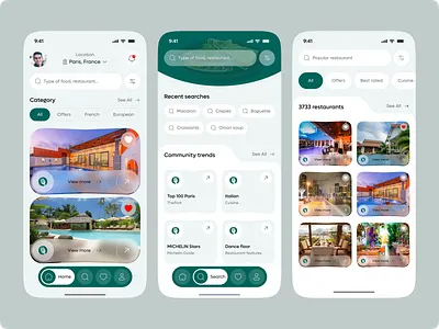 Restaurant Booking App android app app design application booking app design foodrestaurant inspiration interface ios layout meal minimal modern order ordering restaurant ui ui ux design ux