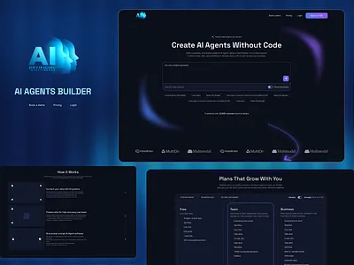 AI Agents Builder ai ai agent ai agent ui ai landing page ai website artificialintelligence landingpage nocode productdesign saas smtechnology ui ux webdesign