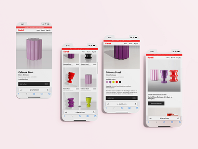 User Experience - Kartell (case study) app design furniture ios kartell memphis mobile pink product sottsass ui user interface ux web