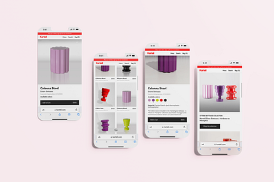 User Experience - Kartell (case study) app design furniture ios kartell memphis mobile pink product sottsass ui user interface ux web