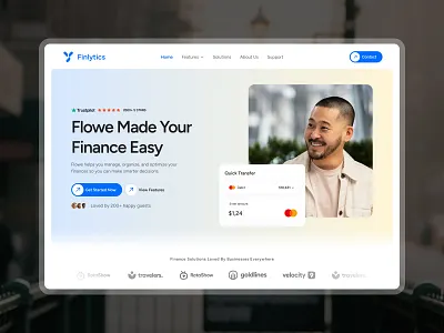 Finance Hero Design UI UX finance ui fintech design hero section minimal ui modern ui ui design ux design