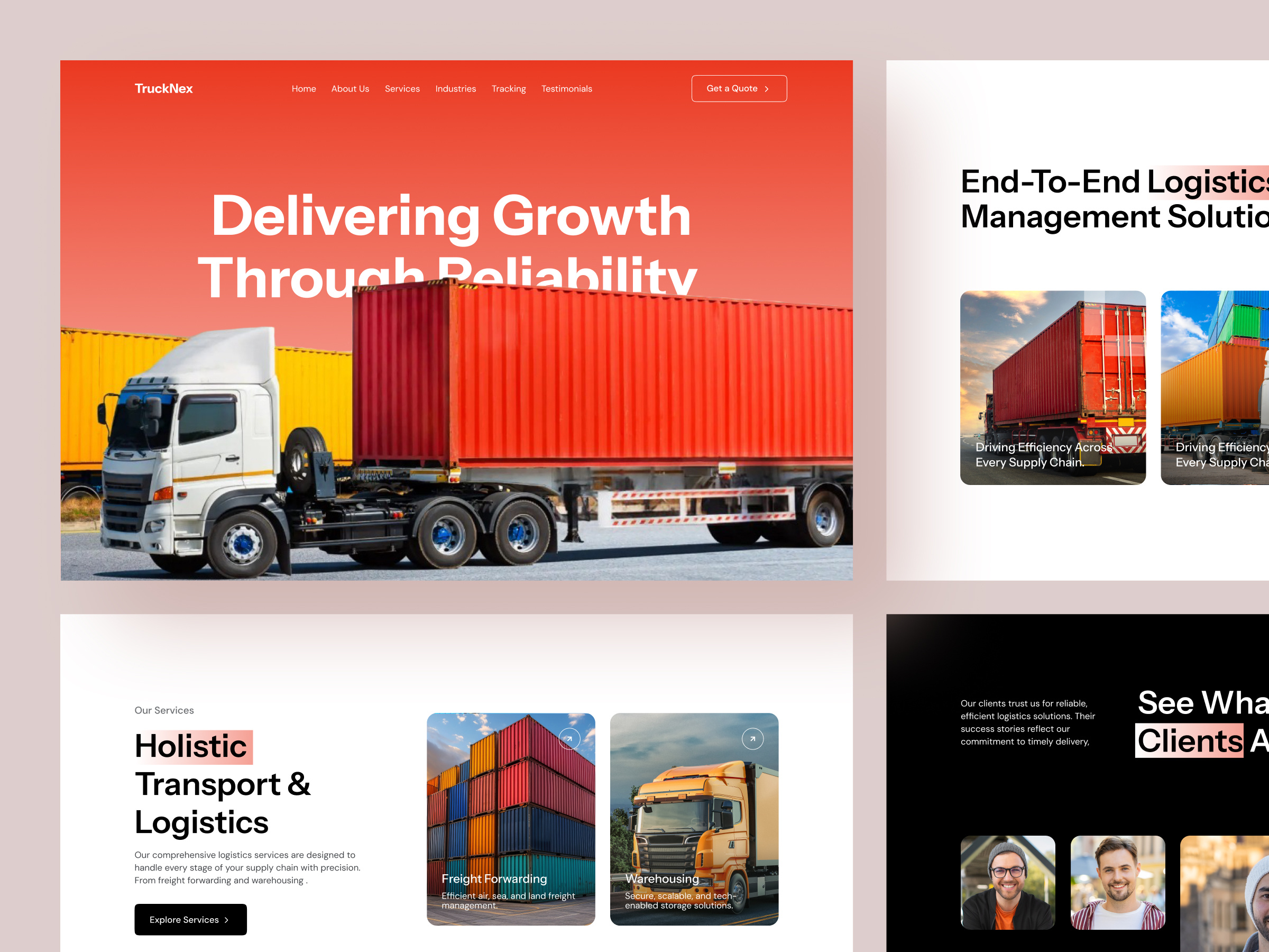 Logistics Service Website UI/UX Design by Sahin Mia for Pixelean - Ui ...