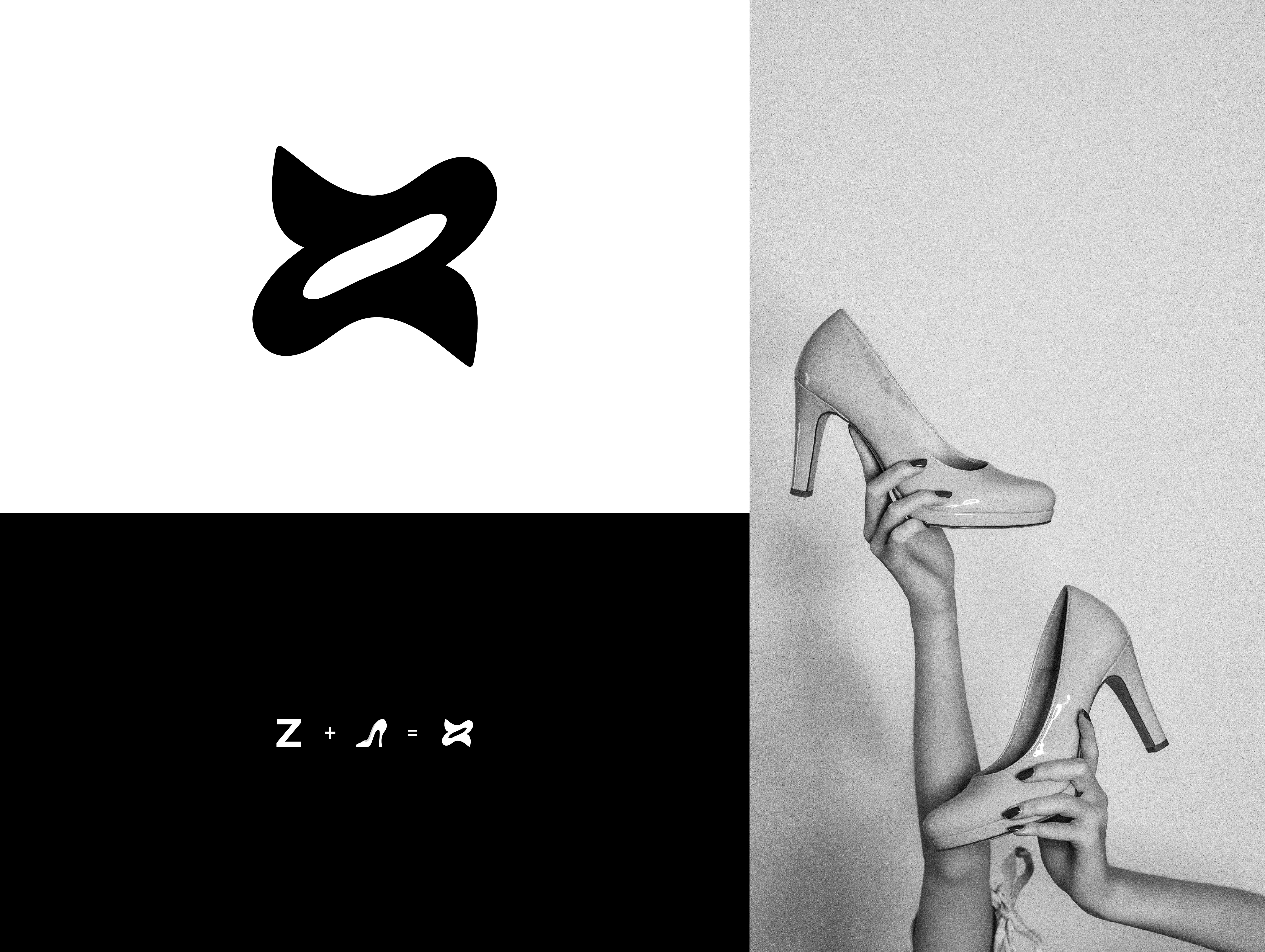 Letter Z Logo Formed from Heels Shoe Concept fashion logo fashion logo letter z heels letter z letter z logo logo design z letter logo z logo z logo design