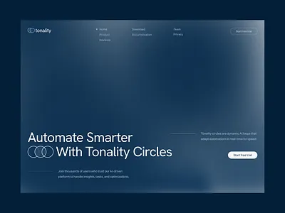 Tonality - AI Website Design ai aiwebsite automation daily ui gradients hero section landing page modern noise saas saas website ui ux web design website