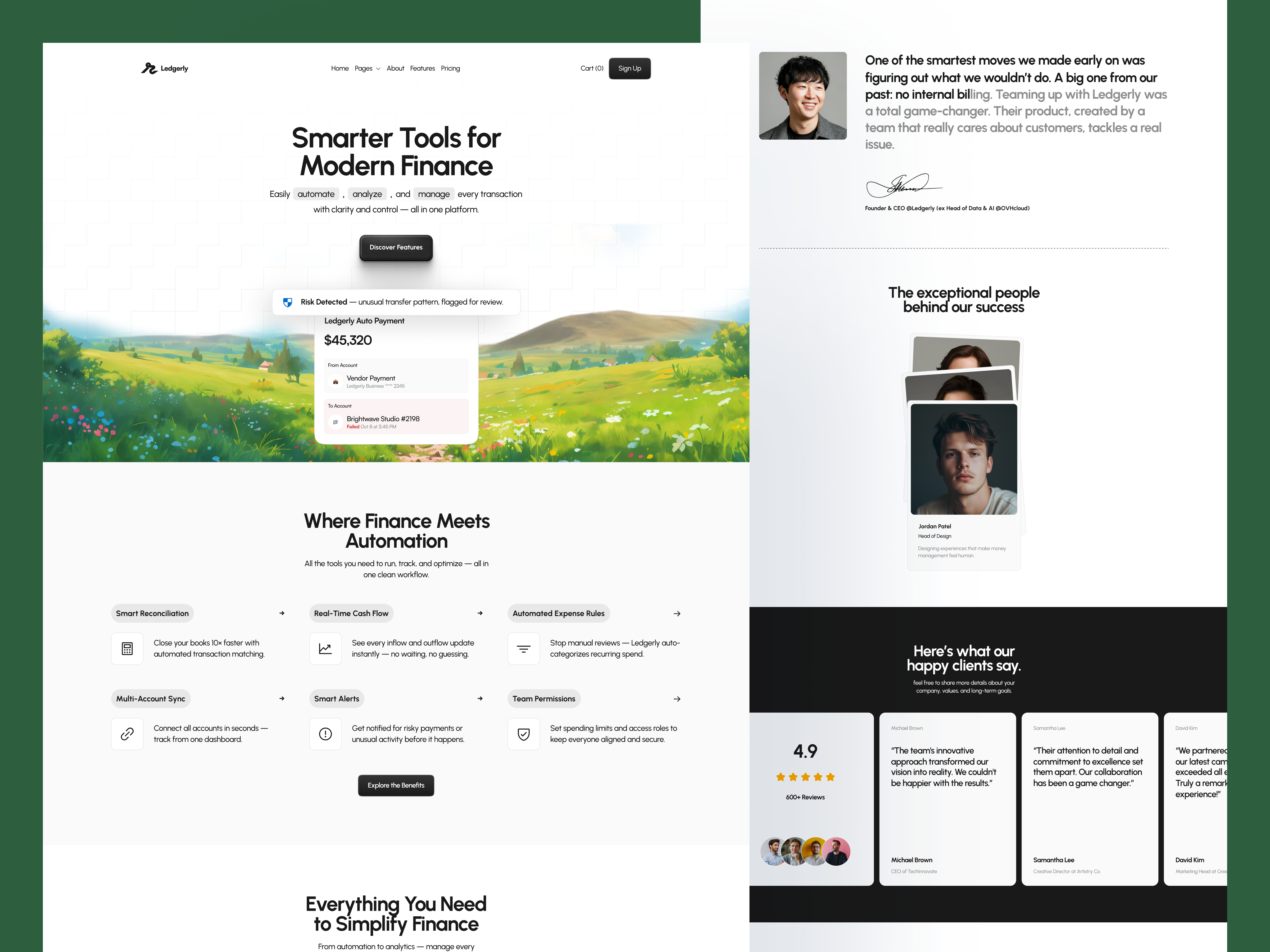 Example of ledgarly - SAAS Website design