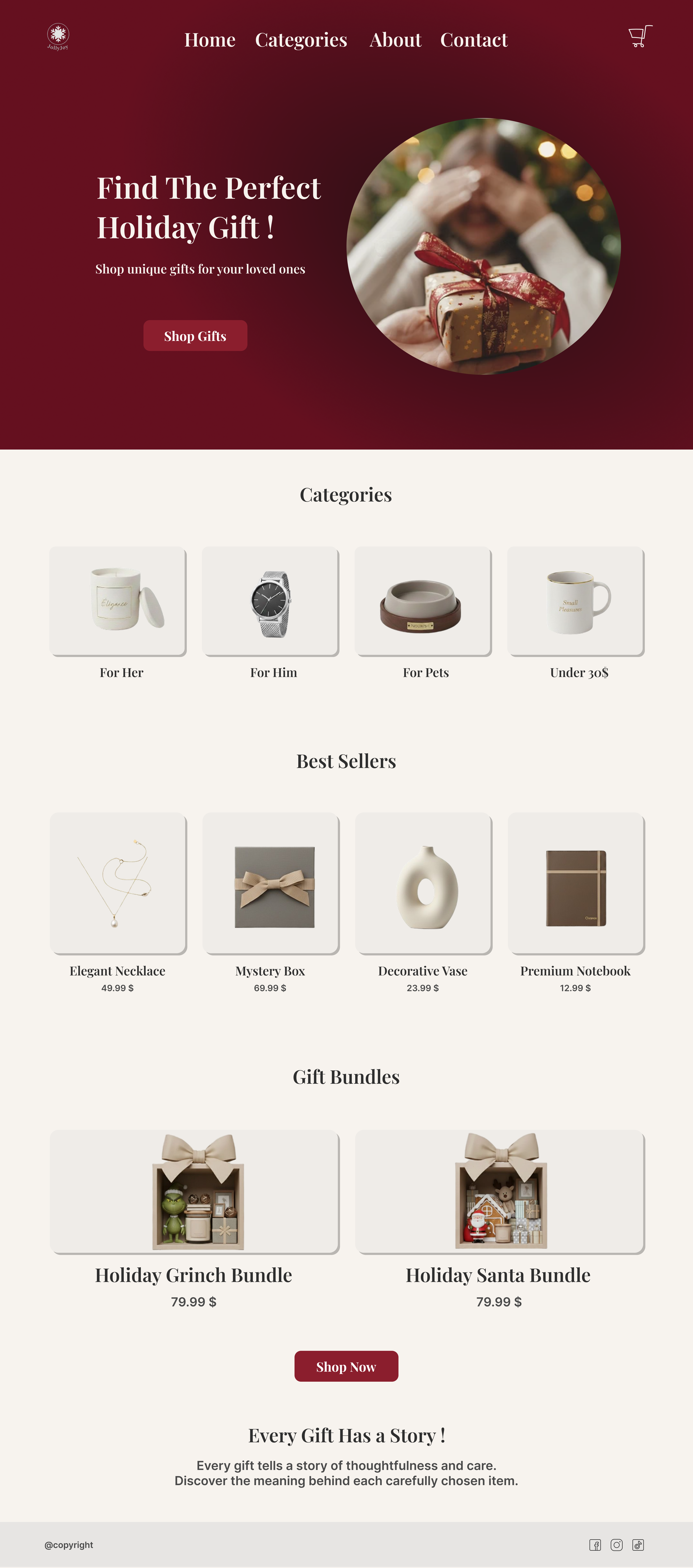 Holiday Gift Shop – Landing Page UI branding graphic design landing page logo ui ux web design website