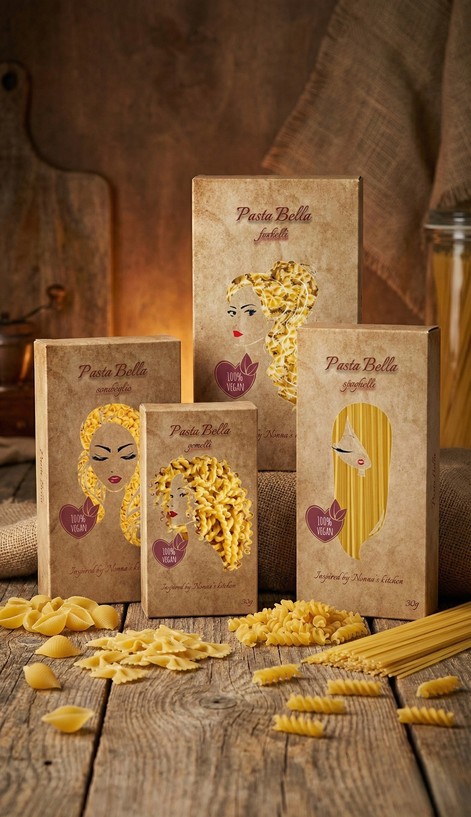 Pasta Bella – Landing UI brand identity branding design graphic design package design pasta ui ux