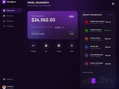 Mobile Banking Dashboard UI app design banking app branding dashboard finance app fintech graphic design graphixcarry logo mobile ui mustakim ahmed rezwan mustakimahmedrezwan product design ui ui design user interface ux design