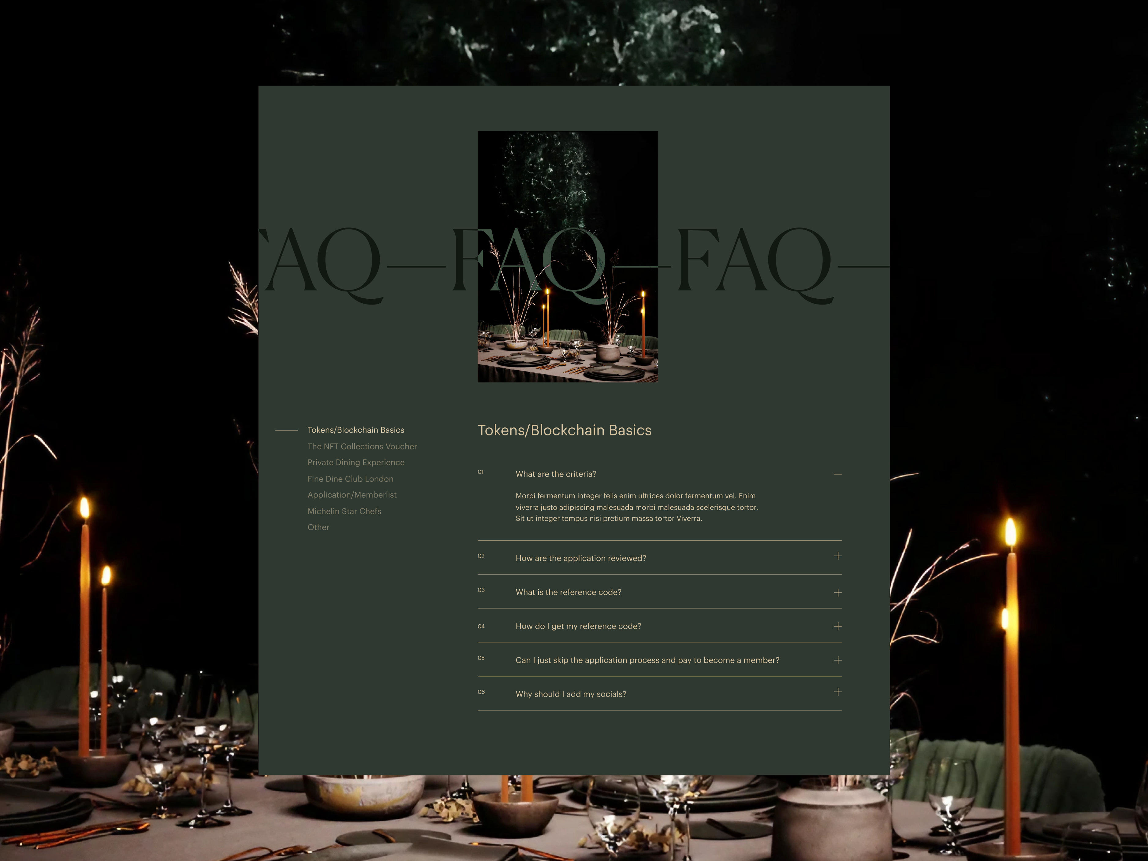 Fine Dine Club Website | Selected Screens culinary dekstop digital editorial experience fine dine fine dining graphic design imagery landing page luxury photography responsive restaurant serif ui ui ux visual design website