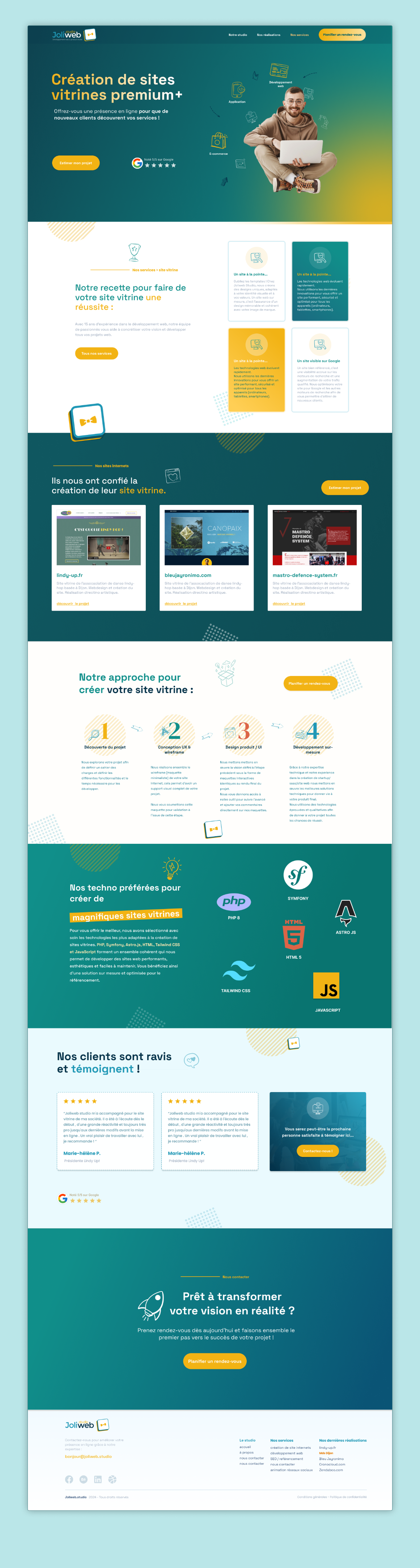 Joliweb.studio - Landing page design branding landing page ui webdesign