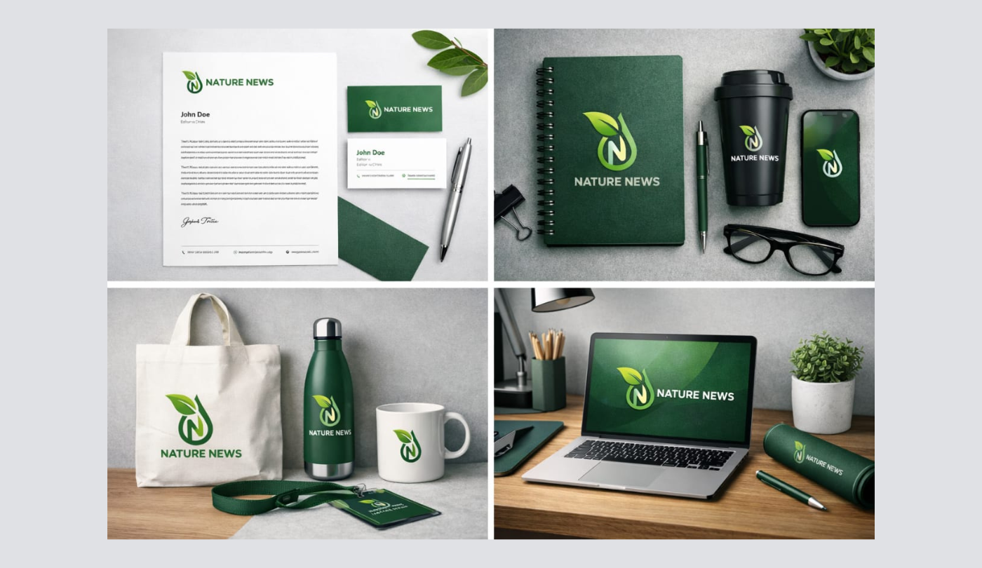 (Client Work) Brand Logo & Complete Visual Identity brand design client branding client work client logo design corporate identity creative branding project eco friendly branding environmental branding green branding illustrator branding logo mockup media logo minimalist branding modern logo nature logo news brand identity professional logo design sustainable logo design visual identity design