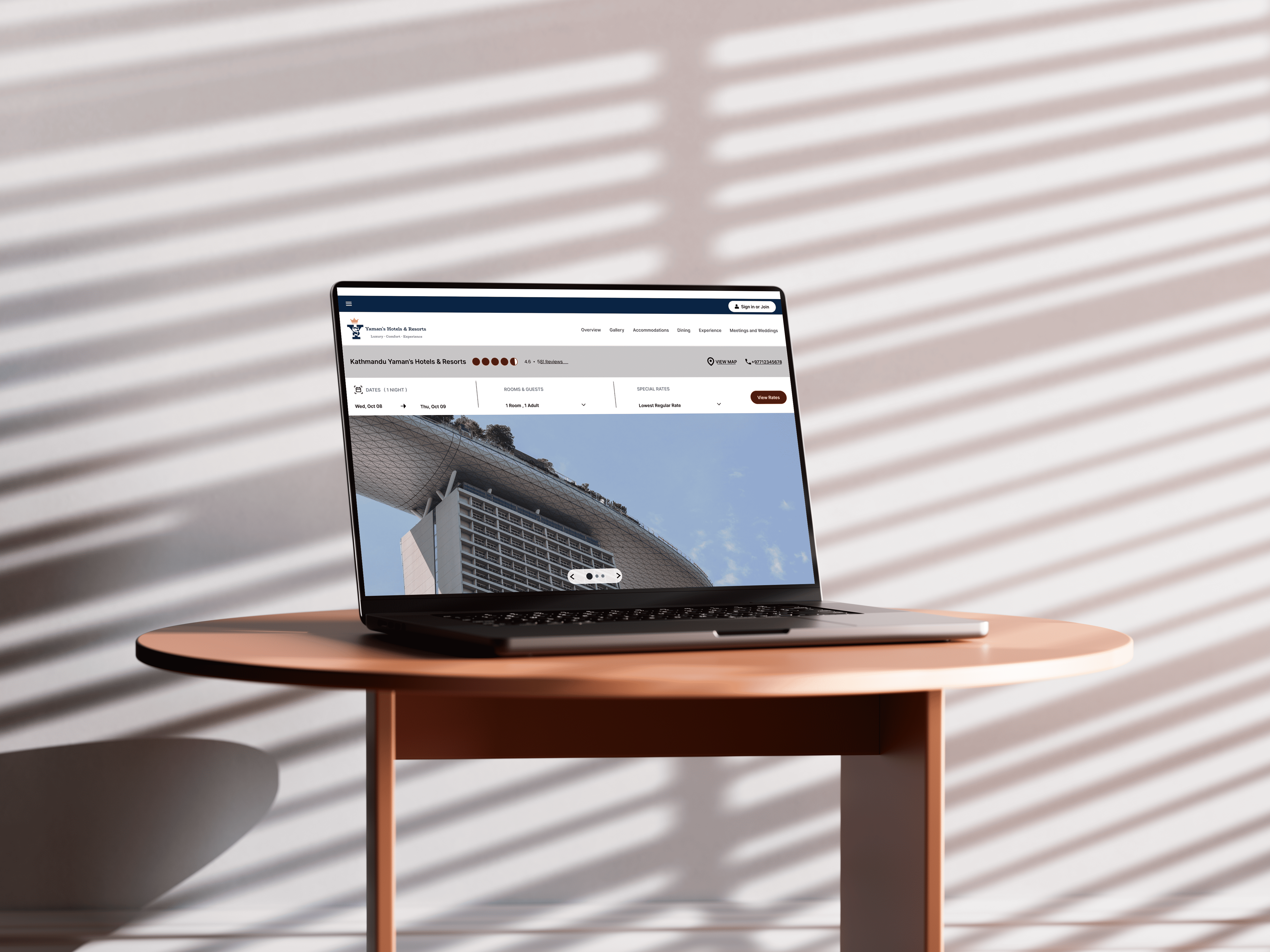 Hotel website ui for desktop dashboard figma ui ux webdesign