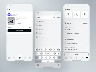 E-commerce App - Cart app design cart checkout clean design ecommerce app minimal design mobile online shopping app