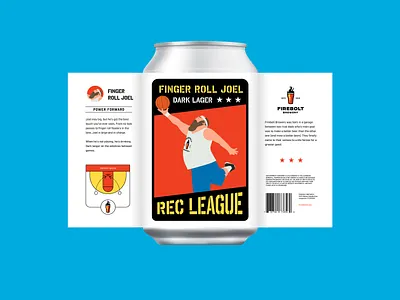 Finger Roll Joel badges basketball beer branding brewery can craft beer finger roll firebolt identity illustration logo packaging print rec league typography