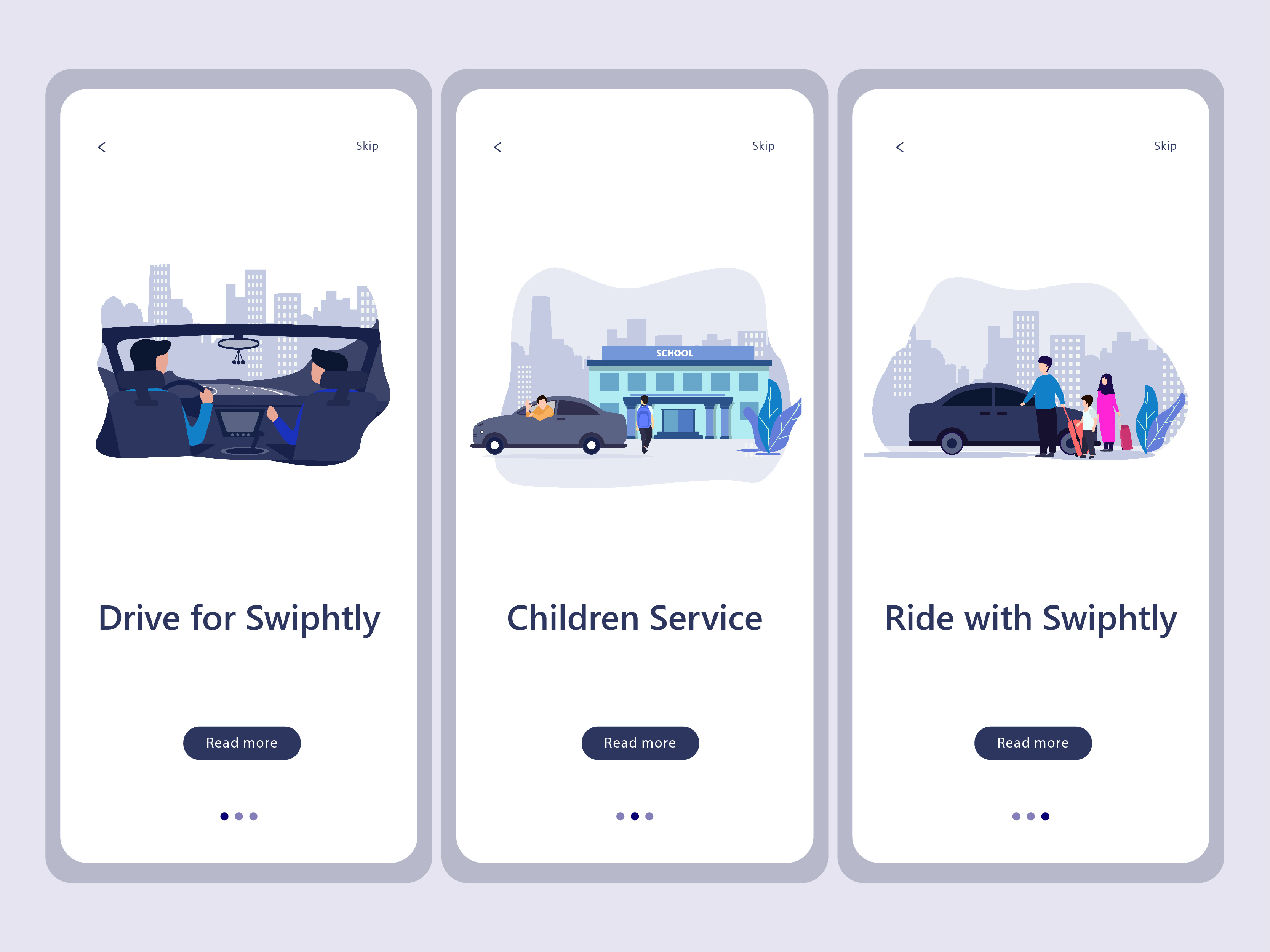 Swiphtly - Flat Illustrations for Driving Service app design driving flat illustration illustration onboarding illustration riding saas travel ui webpage