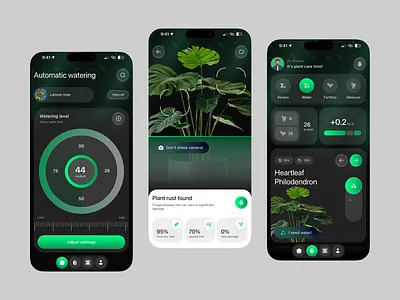AI Smart Plant Care Mobile App – UI Design app app design b2b ecommerce home plant indoor plant ios minimal ui mobile app mobile app design mobile app ui mobile ui modern design plant app plant care app plant shop plant shopping app plant store