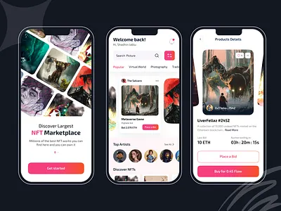 NFT Mobile App Design app design best nft marketplace best shot blockchain clean crypto dribbble best shot fintech marketplace mobile app nft nft marketplace opensea opensea solana nft marketplace ui uiux webapp
