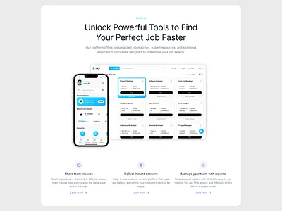 Features Section - Jobly Landing Page features landing landingpage ui ux web website