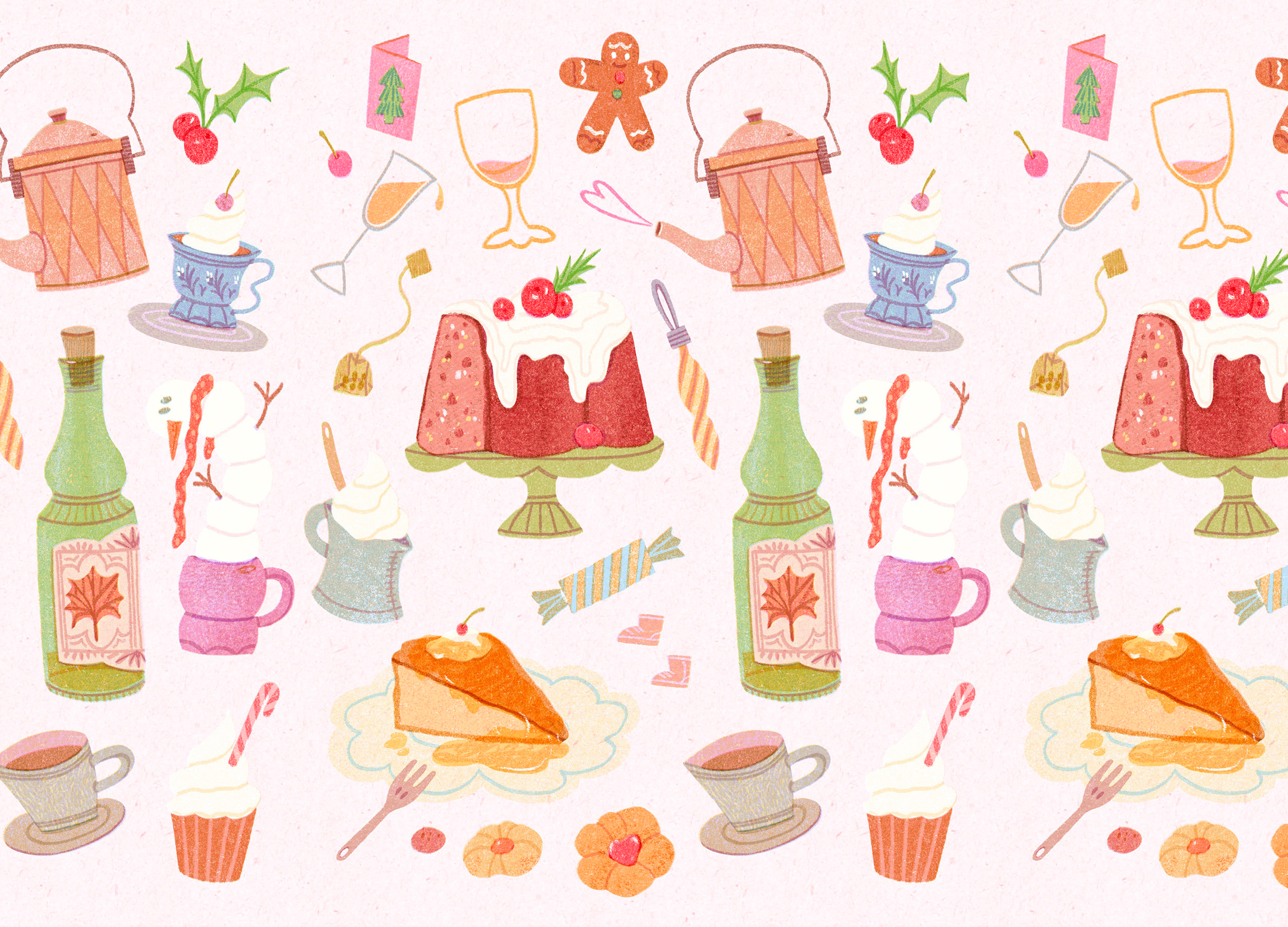 Sweet as Heaven art artwork cafe cake childrensart coffee cream design dessert editorial food illust illustration ipad kidillustration menu pattern photoshop theydrawfood tweetyheather