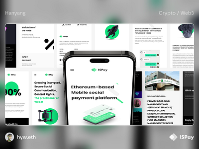 ISPay - Crypto Social Payment Platform Landing page for Mobile app bitcoin blockchain btc crypto design homepage landing page minimal minimalist nft pay payment ui ux wallet web web3 website