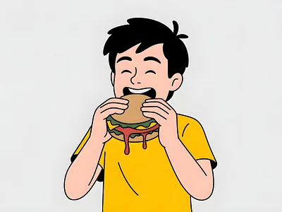 Burger Boy Vector Illustration animation app branding design graphic design illustration logo motion graphics ui vector