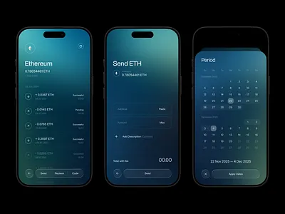 P2P Trade [2] crypto dark gradient grid minimal mobile crypto typography