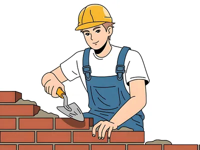 Construction Man Vector Illustration animation app branding design graphic design illustration logo motion graphics ui vector