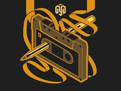 CassetTOTE VII 70s 80s adobe illustrator ballpoint pen cassette crossover elegant isometric isometric art loop music music tape product design retro systematic design technical drawing technical graphics technical illustration tote bag vector graphics