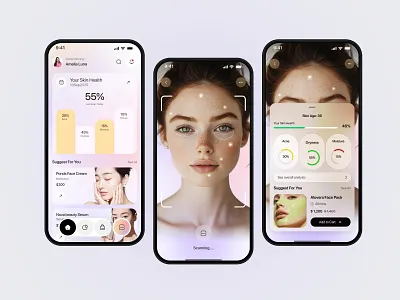 Skincare Mobile App ai beauty platform ai skincare app android app design beauty app beauty tech ui ux digital skincare solution healthcare healthcare mobile app ios mobile mobile app oripio personalized skincare product design skin care mobile app skincare analysis app skincare app skincare mobile app