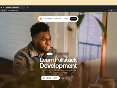 Macademy - School for Developers developers hero section landing page website
