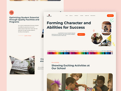 Buggy - Elementary School Website b2b branding child children color component design elementary landing page mockup painting portofolio product design school service ui ux web website