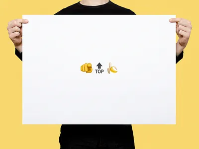 You Are Top Banana! | Typographical Poster banana emoji graphic design graphics humour illustration minimal phrase poster simple