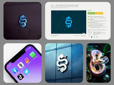 Minimalist S Snake Initial Logo