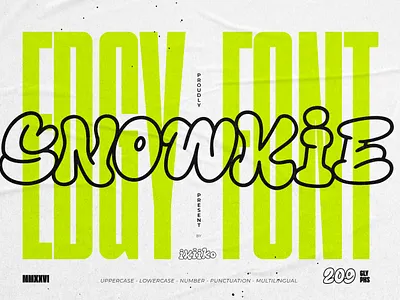 Snowkie - Edgy Font branding bubble font fashion font fonts graffiti graffiti font hand drawn hand drawn font outline outline font street street font street tag streetwear trend font 2026 typeface typography y2k