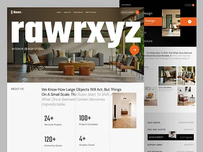 Rawr — Interior Design Studio Website architecture creative studio interior design landing page portfolio website ui ui design web design