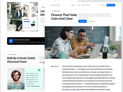 Aurum Finance - About us page agency analytics chart clean consultant coorporate finance finance agency finance app fintech landingpage money money management product design responsive responsive web design ui ux webdesign