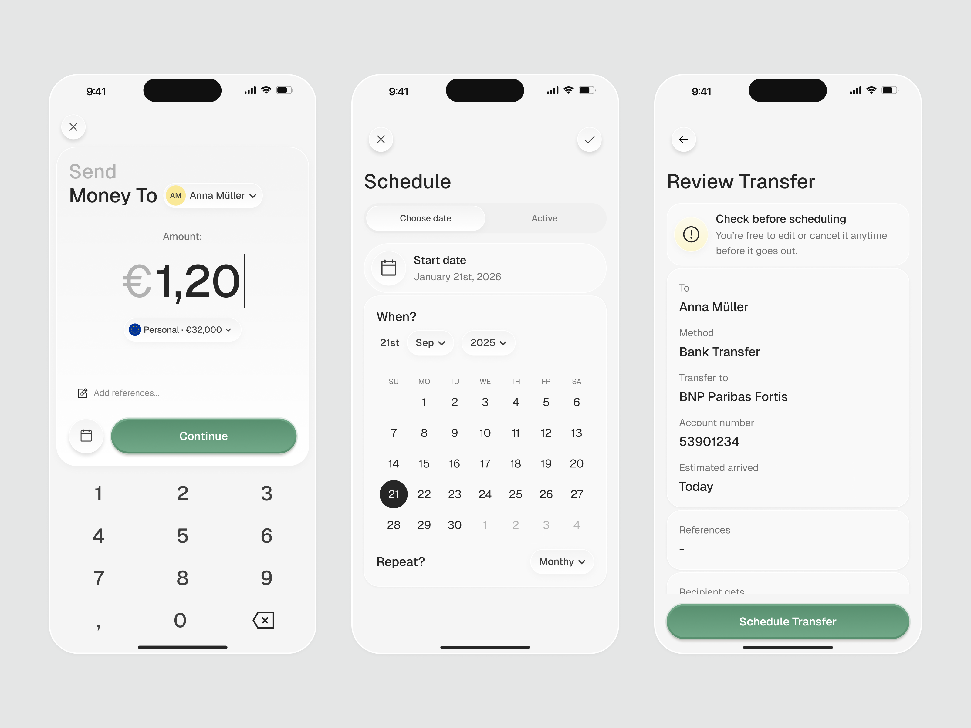 Example of Schedule Payment - Finance App