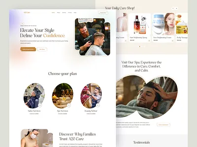 Salon & Spa Landing Page beauty care beauty parlor booking branding clean ui design graphic design landing page landing page design landing page ui parlor website salon salon spa salon website spa wellness ui ui design visual design web design website